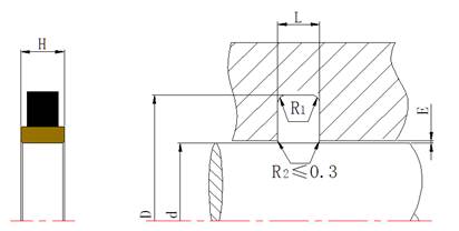 重載軸用組合密封圈SPN截面結構圖 重載軸用組合密封圈SPN截面結構圖