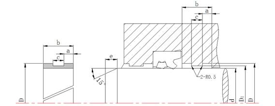 軸用導向環(導向套)DFI截面結構圖 軸用導向環(導向套)DFI截面結構圖