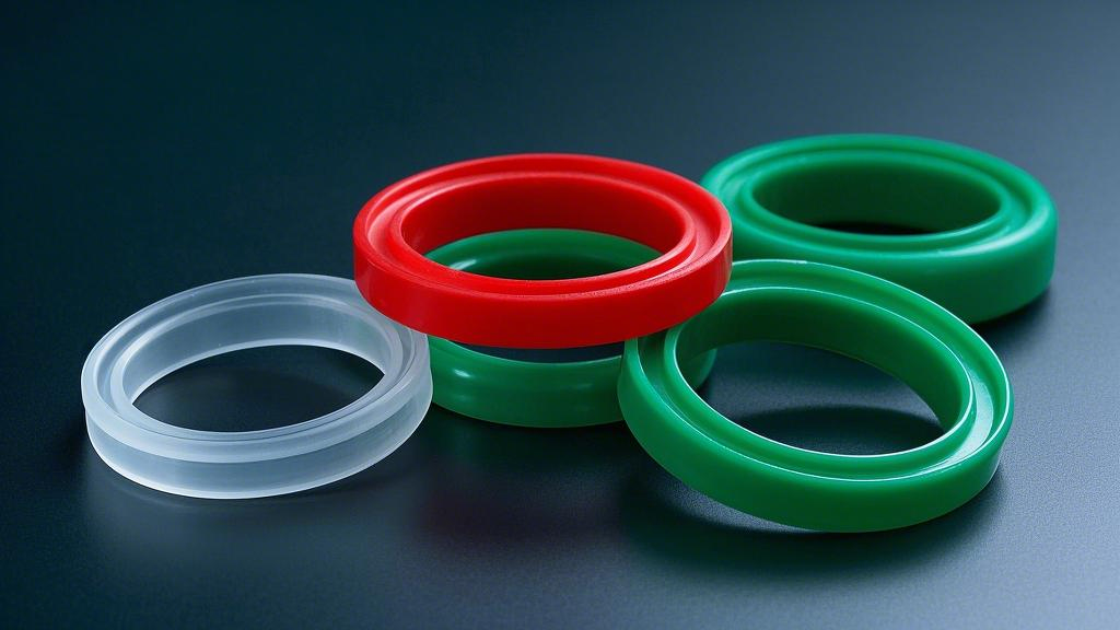 3紅色的綠色的透明的四氟Y型密封圈，比例 16_9